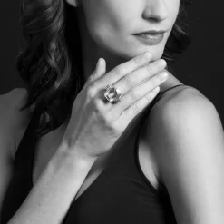 New Large Swiss Blue Topaz Statement Ring Gemstones