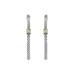 Fashion Large X Diamond Caviar Hoop Earrings Hoop Earrings