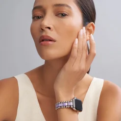 New Lilac Ceramic And Stainless Steel Watch Bracelet-38-45Mm Watch Bracelets