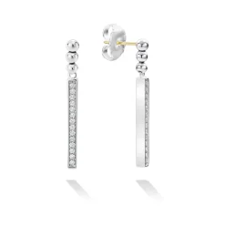 New Linear Diamond Earrings Silver