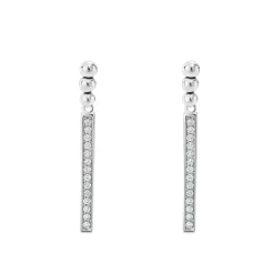 New Linear Diamond Earrings Silver