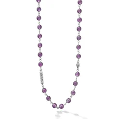 Flash Sale Long Amethyst Beaded Necklace Gemstones