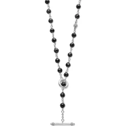 Sale Long Black Ceramic Beaded Necklace Chains