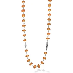 Clearance Long Citrine Beaded Necklace Gemstones