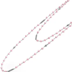 Cheap Long Pink Ceramic Beaded Necklace Chains
