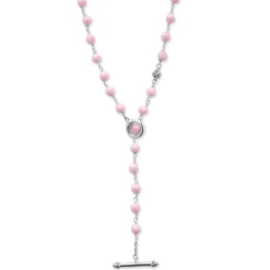 Cheap Long Pink Ceramic Beaded Necklace Chains