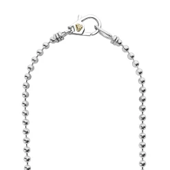 Sale Long Two-Tone Caviar Beaded Necklace Gemstones