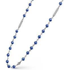Hot Long Ultramarine Ceramic Beaded Necklace Chains