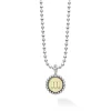 Cheap M Initial Charm Necklace Two-Tone