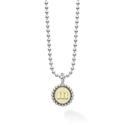 Cheap M Initial Charm Necklace Two-Tone