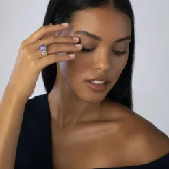 Best Sale Medium Emerald-Cut Amethyst Ring Gemstones