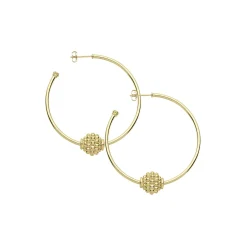 Cheap Medium 18K Gold Caviar Ball Hoop Earrings Gold