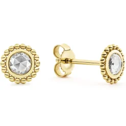 Shop Medium Rose Cut Diamond Stud Earrings Gold