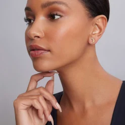 Outlet Moon And Star Stud Earrings Two-Tone