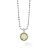 New N Initial Charm Necklace Two-Tone