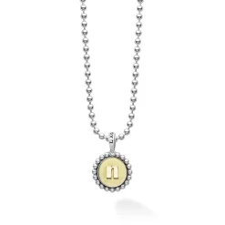 New N Initial Charm Necklace Two-Tone