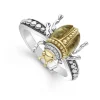 Fashion Olive Quartz Beetle Diamond Ring Diamonds
