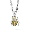 Store Olive Quartz Diamond Beetle Pendant Necklace Gemstones