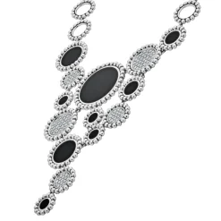 Clearance Onyx And Diamond Statement Bib Necklace Diamonds