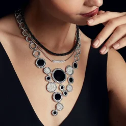Clearance Onyx And Diamond Statement Bib Necklace Diamonds