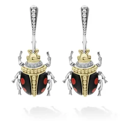 Fashion Onyx Beetle Diamond Drop Earrings Gemstones