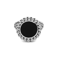 Store Onyx Circle Ring Caviar Rings