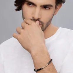 Store Onyx Cross Beaded Stretch Bracelet Bracelets