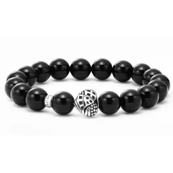 Outlet Onyx Silver Station Bead Bracelet Silver