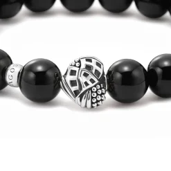 Outlet Onyx Silver Station Bead Bracelet Silver