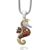 Discount Orange Sapphire And Diamond Seahorse Pendant Necklace Gemstones