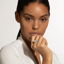 Best Sale Oval Ceramic Caviar Diamond Ring Diamonds