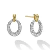 Outlet Oval Drop Diamond Earring Two-Tone