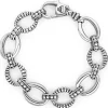 Best Oval Fluted Link Bracelet Silver