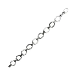 Best Oval Fluted Link Bracelet Silver