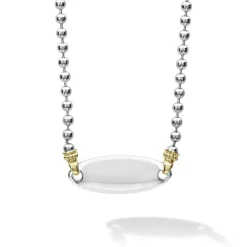 Best Sale Oval Plate Necklace Two-Tone