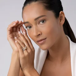 Clearance Pearl And Diamond Ring Gift Set Two-Tone