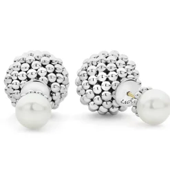 Best Sale Pearl Front-Back Earrings Silver