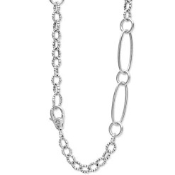 Clearance Pearl Link Necklace Silver