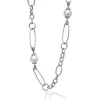 Hot Pearl Link Necklace Silver