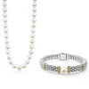 Best Sale Pearl Necklace And Bracelet Gift Set Silver