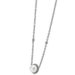 Outlet Pearl Pendant Necklace Silver