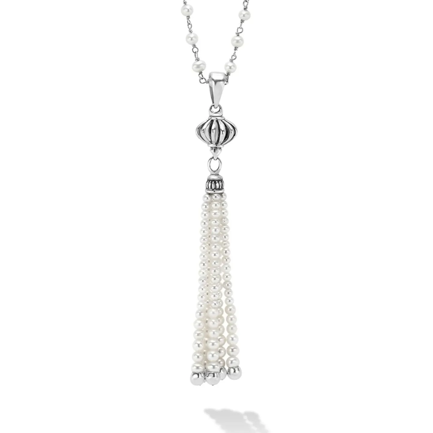Flash Sale Pearl Tassel Pendant Necklace Silver