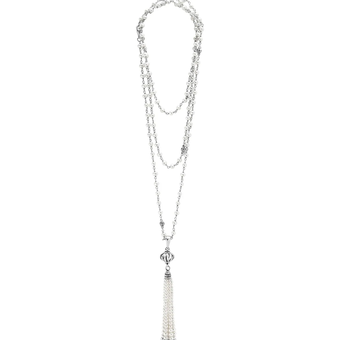 Flash Sale Pearl Tassel Pendant Necklace Silver