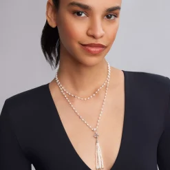 Flash Sale Pearl Tassel Pendant Necklace Silver