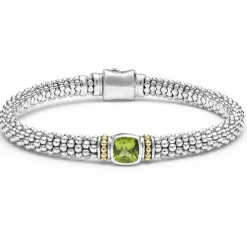 New Peridot Caviar Bracelet | 6Mm Two-Tone