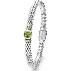 New Peridot Caviar Bracelet | 6Mm Two-Tone