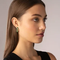 Online Peridot Hoop Earrings Two-Tone