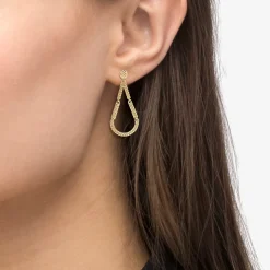 New Petite 18K Gold Superfine Caviar Tear Drop Earrings Gold