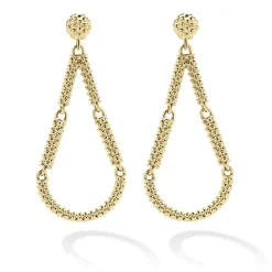 Cheap Petite 18K Gold Superfine Caviar Tear Drop Earrings Drop Earrings