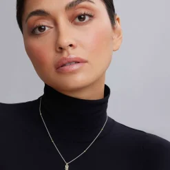 Discount Petite Two-Tone Knot Diamond Pendant Necklace Diamonds